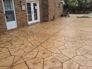 a photo of a beige decorative concrete